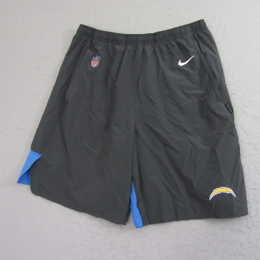 Nike Mens Los Angeles Chargers Shorts XL Gray Dri Fit Active Athletic